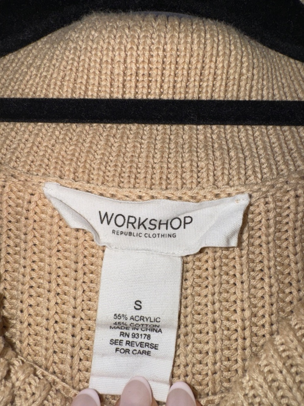 Workshop Republic Cream Chunky Knit Sleeveless Cowl Neck Sweater Tank Top Small - Picture 3 of 7